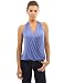 PattyBoutik Women's Drape Wrap Elastic Hem Tank Top (Blue S)