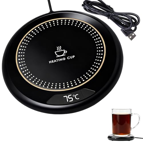 Kryolithm Coffee Mug Warmer USB Cup Warmer with 3 Temperature Setting(55-75) Smart Touch Heated Coaster Electric Coffee Warmer for Desk 8H Auto Shut Off for Tea Milk Warmer Office Home