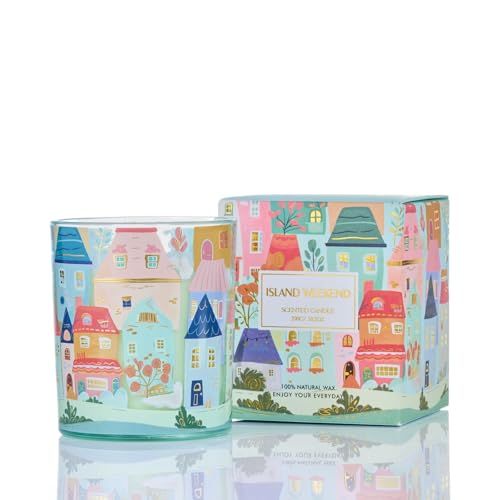 M&SENSE Island Weekend Candles for Home Scented - 10.2 oz Soy Wax Candles Non Toxic 60 Hours Long Burning Summer Candles Gifts for Women Stress Relief, Meditation, Calm, Yoga
