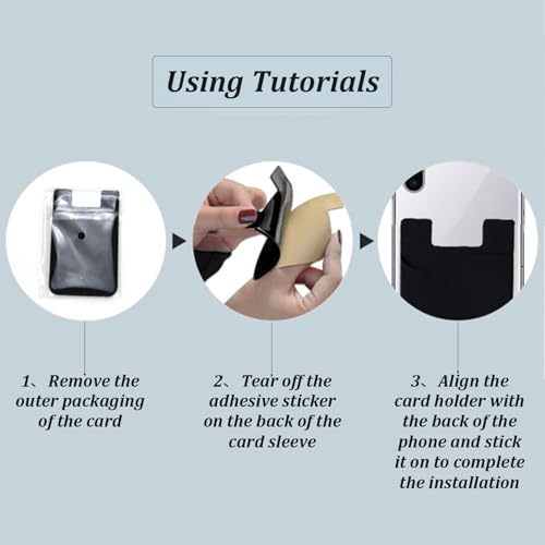 FuzlPnag 3 Pack Kartenhalter Hülle für Smartphone, Cell Phone Card Wallet, Handy Kartenhalter zum aufkleben, Handy Kartenetui für Kreditkarten & Bargeld