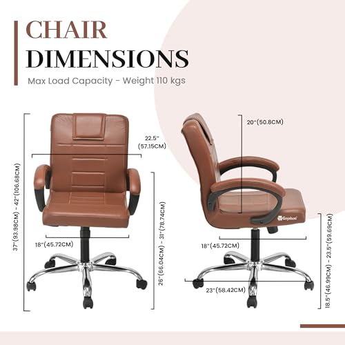 Image of revolving Chair Medium Back Home Office Home Study Revolving Comfortable Chair (1, Brown, Standard)