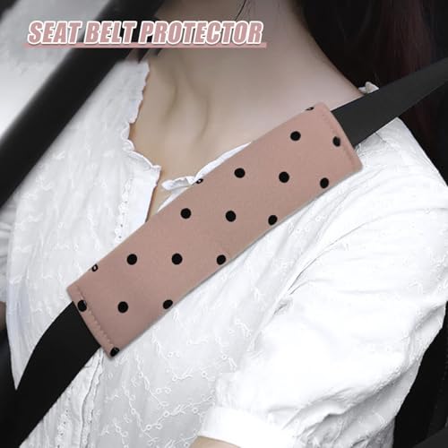YoRise 2PCS Polka Dot Car Seat Belt Cover Pad, Soft Breathable Auto Seat Shoulder Pads for Comfortable Driving, Car Seatbelt Cover, Seatbelt Protector Cushion for Most Cars (Pink) - Thumbnail 5