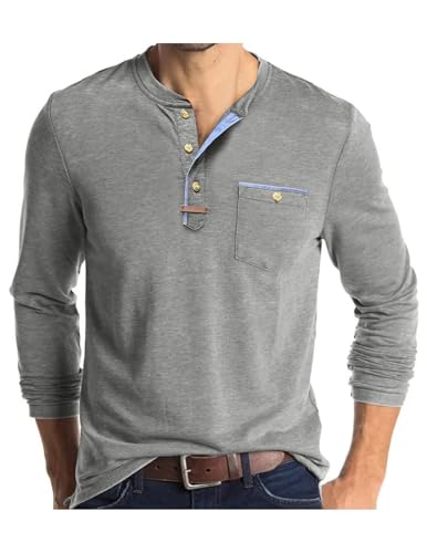 T-shirt Henley homme pour un look décontracté chic en week-end automnal