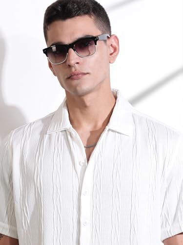 Image of Thomas Scott Men Polyester Blend Solid Oversized Fit Shirt