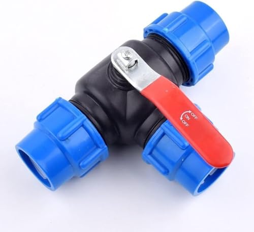 Válvula de bola de 3 vías de 50mm con núcleo de cobre para tubería de riego rápido PE 2