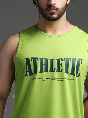 Image of CHKOKKO Sleeveless T Shirts Gym Vest for Men Workout Graphic Printed Premium Cotton Blend Tank Top for Man Running Vest Sando Gym Wear Lightweight Breathable Casual Summer Wear Boys