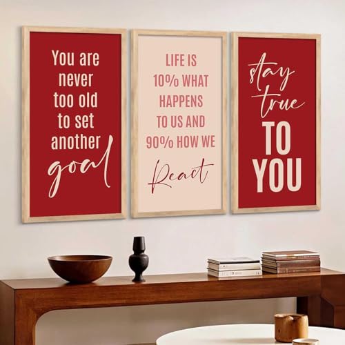 Image of kotart - Motivational Wall Decor Paintings| Painting for wall Hanging | Quotes Wall Decor Paintings | Motivational Quotes Poster With Frame | Wall Hanging Painting For Office Living Room Bedroom Set of 3 (13x25 inch, E)