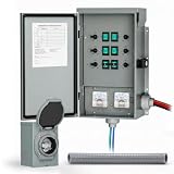 POOAMY 30Amp Generator Manual Transfer Switch 6-Circuits, 120/240V, 7500Watts, NEMA 3R, Heavy Duty Safety Switch for Indoor and Outdoor Use