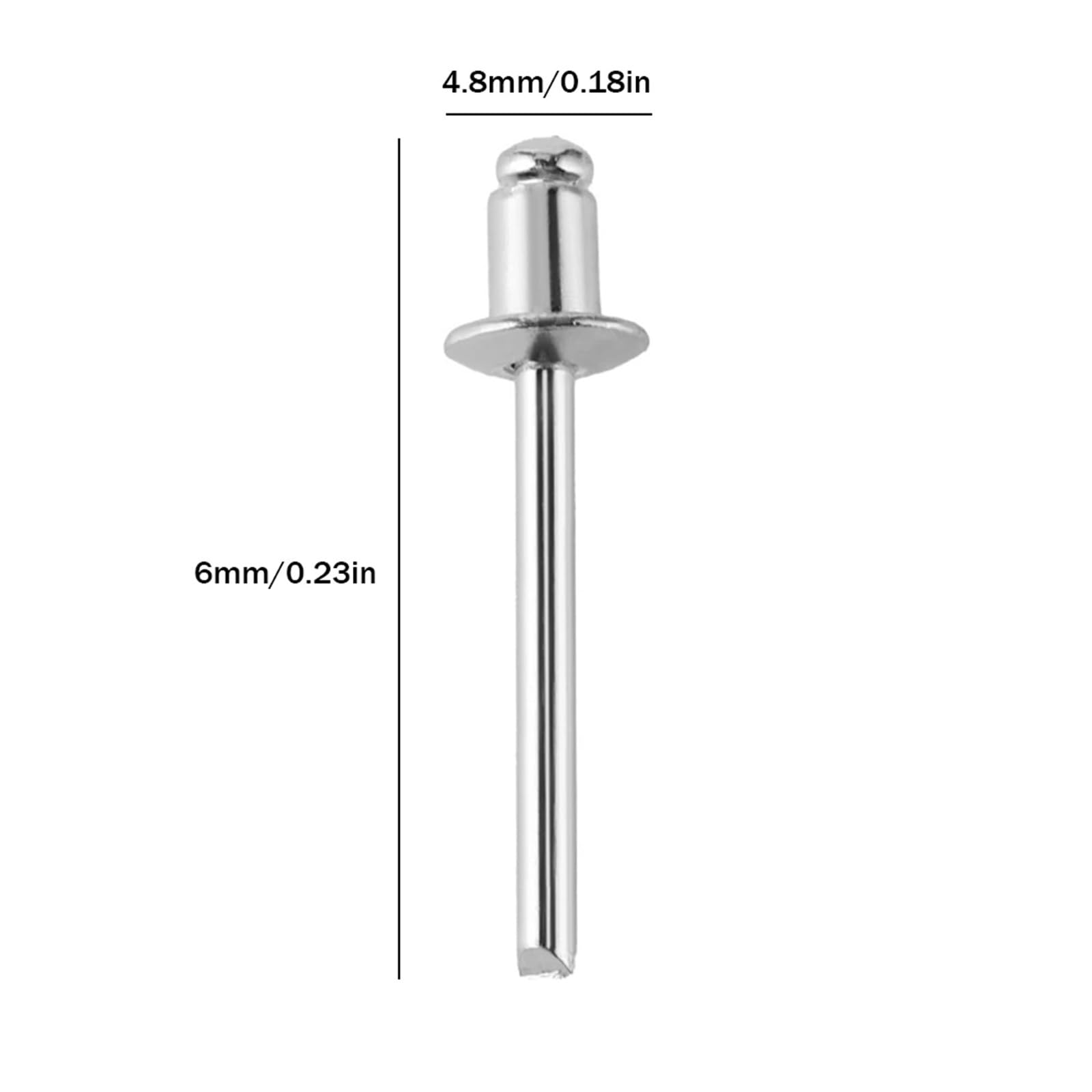 Remaches ciegos autoconectables para decoración de madera, 200 unidades, 2,4 mm, 3,2 mm, 4 mm, 4,8 mm, herramientas ligeras resistentes a la corrosión (2,4 mm)