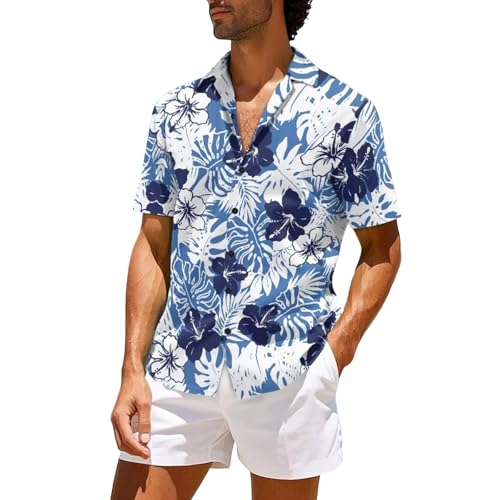 Chemise Hawaïenne Homme Manche Courte Contre la Chaleur en Été