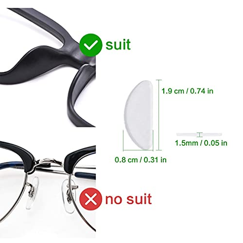 Lot de 12 Paires de Coussinets de Nez pour Lunettes Autocollantes en Silicone Souple antidérapant (1.5 mm Transparent) - Image 3