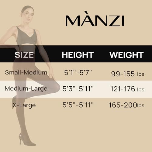 Image of MANZI Microfibre Tights for Women, Semi Opaque Solid Colored Footed Pantyhose 70 Denier