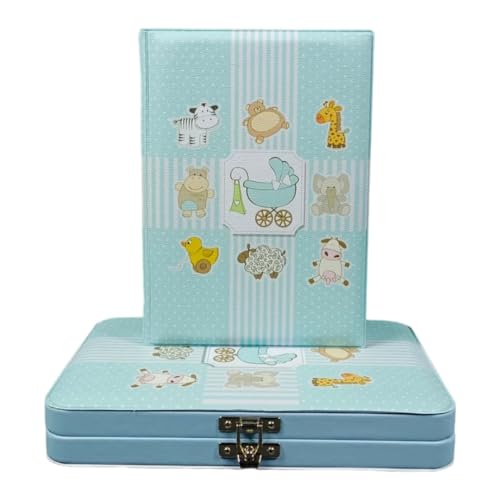 �lbum Menino Animais Para 100 Fotos 15x21 Animais Azul