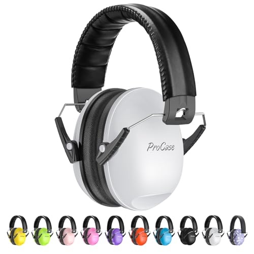 Image of ProCase Noise Cancelling Headphones for Kids Toddler, SNR 27dB Noise Reduction Ear Muffs, Hearing Protection for Monster Jam, Concerts, Fireworks, Shooting, Air Show, Autism Sensory Needs -White
