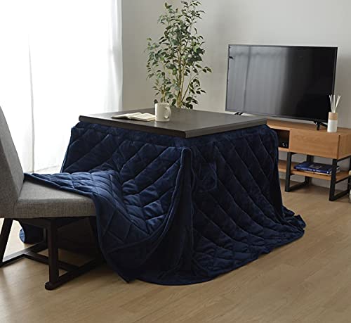 こたつ布団 正方形 省スペース ハイタイプ 洗える フラン こたつ掛け布団 ネイビー 約235×235cm フランネル 抗菌 防臭 kotatsu huton 高脚こたつ台用 おしゃれ 北欧 無地 ＃9845706