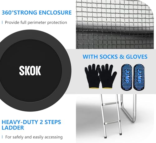Image of SKOK Trampoline for Kids,400LBS Outdoor Trampoline with Net-ASTM Approved Trampoline for Children and Adults