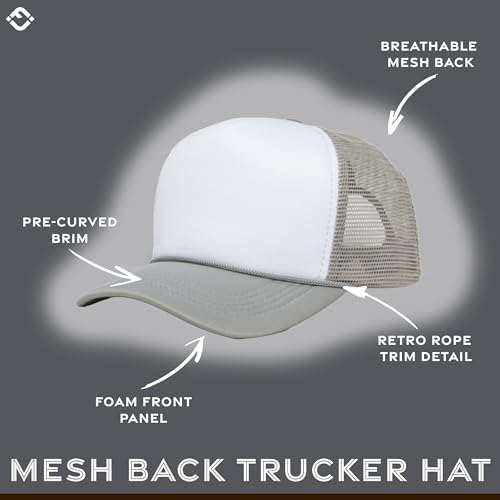 Image of Funky Junque Blank Mesh Foam Lightweight Snapback Trucker Hat | Lightweight Foam Trucker Hat with Breathable Mesh Back, Golf Beach and Street Style, Trendy Trucker Hats for Men
