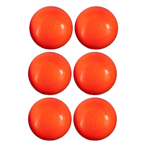 MyLec Street Hockey Balls No-Bounce Hockey Balls Perfect for Play at >60 Degrees F Durable Construction Roller Hockey Ball for Indoor/ Outdoor Play (Orange Pack of 6)