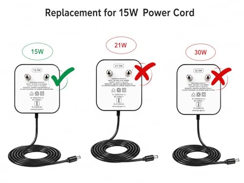 Image of 15W Power Adapter for Echo Dot 3rd Generation, Echo Dot (3rd /4th Gen) with Clock, Echo Dot Kids Edition, Echo Show 5, Echo Spot, and Fire TV Cube, 5Ft AC Adapter Power Cord (Black)