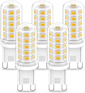 RuLEDne G9 LED Bulbs 3W, 3000K Warm White, Equivalent to 28W 33W 40W Halogen Bulbs, AC 220-240V G9 LED Light Bulbs, Non Flicker, Non Dimmable G9 Bi-pin Bulbs, 360° Beam Angle, Pack of 5
