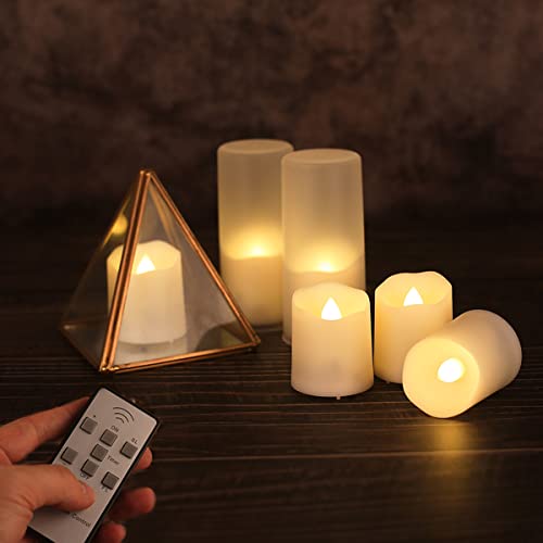 Image of Rechargeable Flameless Flickering Tea Light Candles Remote Control High Brightness Votive Candles with Cycling Timer, for Home and Holiday Decor, Pack of 6.