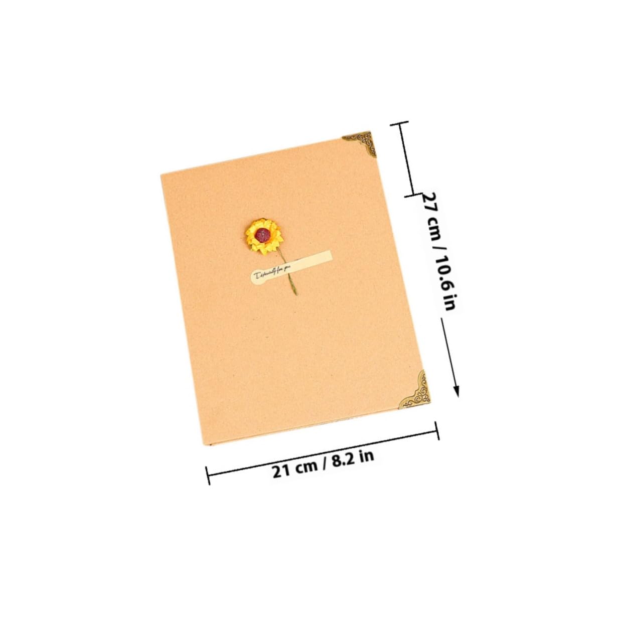 Álbum de Fotos Artesanal DIY de Recortes en Papel Kraft, Tamaño Compacto Páginas Amarillas para Pegar Fotos, Libro Decorativo para Bodas, Cumpleaños y Recuerdos Familiares