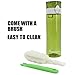 CLEARANCE-21 OZ Sports Water Bottle Plastic Exceptional Durability Tritan Leak Proof Flip Top Double Locking Lid Handle for School Running Gym Yoga with Cleaning Brush (7766-Green)