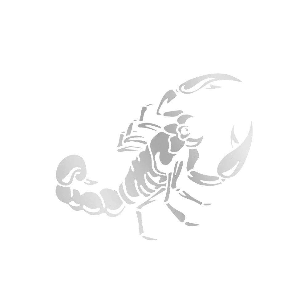 Dabhuoc Matt Silver Scorpion Car Stickers Vinyl Film Decor Decal Acessories Graphics Decoration(,30X18cm)