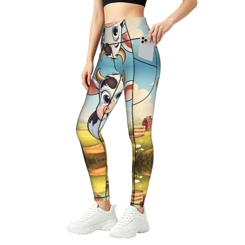 Mallas de vaca TTYDOKLA elásticas sin rozaduras pantalones de deporte transpirables