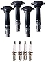 ENA Set of 4 Ignition Coil Pack and Spark Plug Compatible with Dodge Jeep Caliber Patriot Compass 1.8L 2.0L 2.4L Replacement For UF557