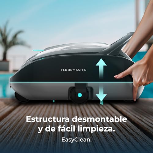 Miniatura 10 de Cecotec Robot Limpiafondos Sin Cable Para Piscinas Sin Pendientes Conga Pooldroid 2000 Floormaster M. Superficies 80m2, Profundidad Máxima 2,5m, Autonomía 100mins, Filtro Alta Eficiencia 100 M, 2,5l