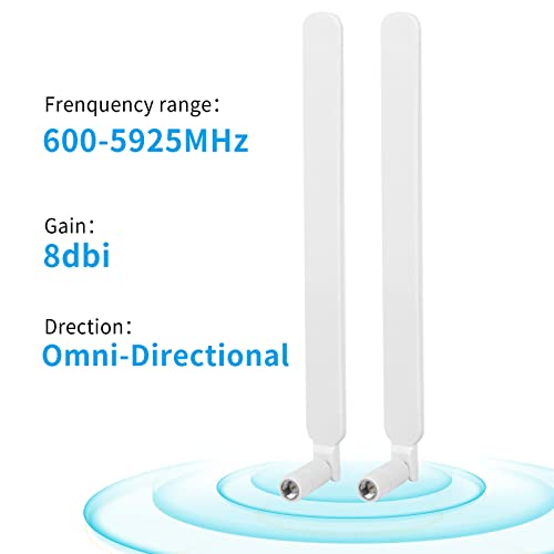 Nelawya 4G Lte/5G Sub-6 Antenna, Wide Band 8Dbi 600-3980Mhz Omni Directional Antenna With Sma Male Connector For Cpe Router,Mobile Hotspot,Wireless Range Extender,Cellular Trail Cameras White(2 Pack) #TOP5