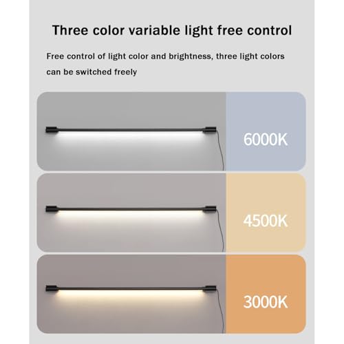 Aplique de pared LED de 60cm con enchufe e interruptor regulable en blanco para salon 4