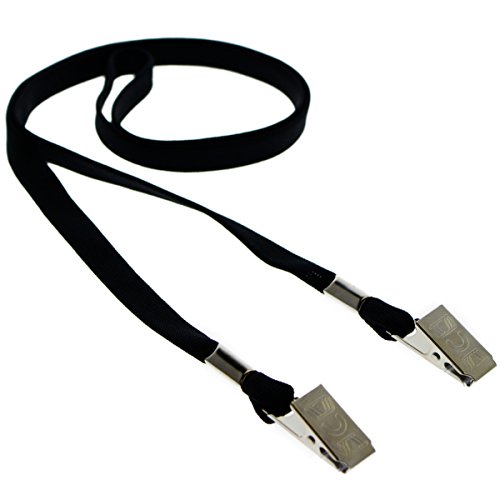 Bulk 100 Pack - Face Mask Lanyards - Comfortable Neck Straps for Badge Holders - Twist Free 2 Hook Design (1 on Each End) for Special Event Badges, Credentials and Ticket Holders (Black) by Specialist ID - Used condition - US$24.00