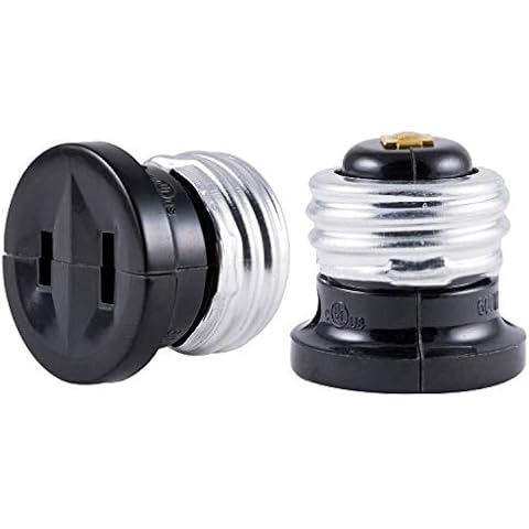 Power Gear, 2 Pack, Black, Polarized Handy Plug, Convert Light Bulb Socket to Outlet Adapter, 2-Prong, Easy to Install, UL Listed, 54276, 2 Count Cover