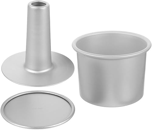 Miniatura 9 de PRETYZOOM Molde para pastel de ángel de 6 pulgadas, molde para pasteles de acero inoxidable, molde redondo de 3 piezas para hornear, molde para