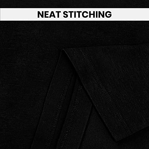 Utopia Wear Premium Cotton Blend Knitted Turtleneck Men T-Shirt Pullover Sweater Black #TOP4