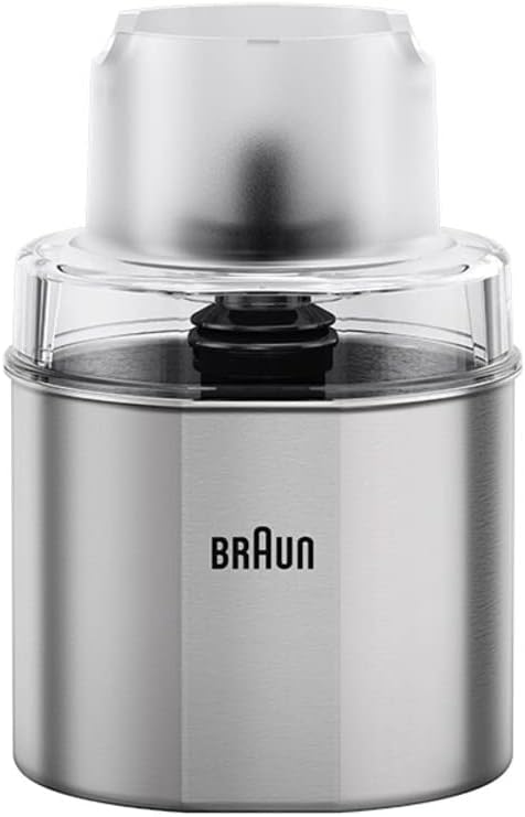 Braun coffee & spice grinder accessory MQS 270 SI with EasyClick Plus System, Accessory for Braun MultiQuick 7 And 9 series hand blenders, stainless steel/silver