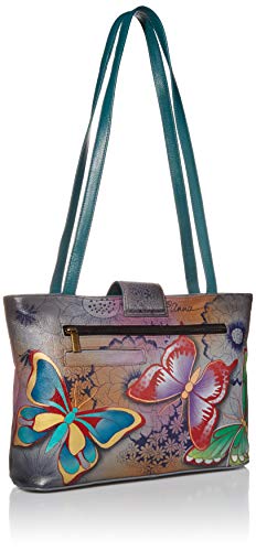 Bolso tote mediano de cuero genuino pintado a mano para mujer miniatura 3