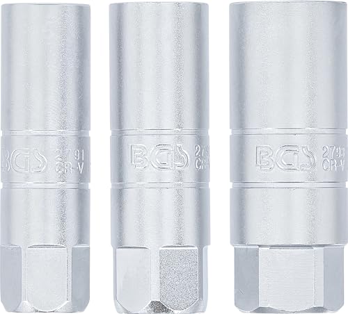 Bgs - 6858, Set Di Chiavi Dodecagonali Per Candele Di Accensione, 3 Pezzi, 10 Mm (3/8"), Attacco Da 14, 16 E 18 Mm, Chiave Per Candela Di Accensione - 3