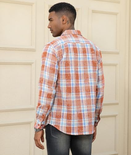 Alex Vando Mens Button Down Shirts Regular Fit Long Sleeve Casual Plaid Flannel Shirt