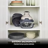 Ninja CRISPi Freidora de Aire portátil, 3,8 l, 4 en 1, freír con Aire, Asar, Mantener Caliente y gratinar, compacta, Incluye 2 recipientes de Vidrio extraíbles y Tapas, 1700 W, Piedra, FN101EUST - 17