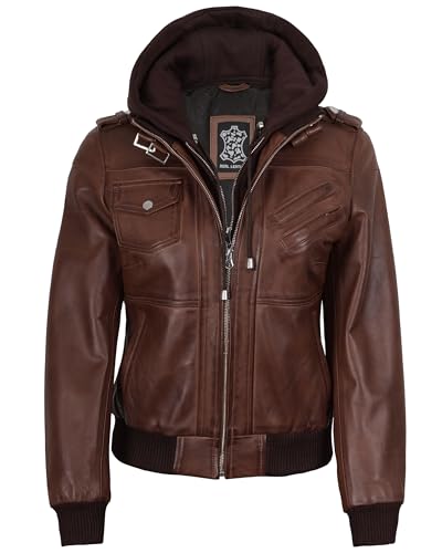 Decrum Genuine Leather Jacket Women - Bomber Jackets for Women | [1315015] Edinburgh Cognc, XL - Thumbnail 4