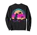 Cat Vaporwave Retrowave Aesthetic Synthwave 80s Palm Tree Sweatshirt