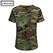 TWCHAS Women's Camo V-Neck T-Shirt, Stretchy Camouflage Top in Cotton Blend, Breathable Shirt for Womens Fitness Daily Wear(Woodland Camo/XL)