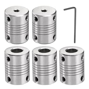 Uxcell 8mm To 9mm Aluminum Alloy Shaft Coupling Flexible Coupler Motor Connector Joint L25xD19 Silver,2pcs
