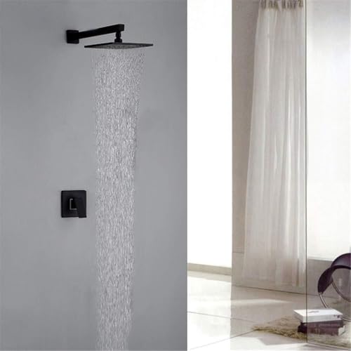 Robinet de douche mural noir LWX Plume pour salle de bain moderne