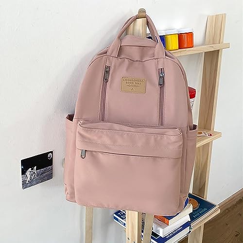 Sac à dos rose grande capacité avec compartiment ordinateur pour étudiante - 5