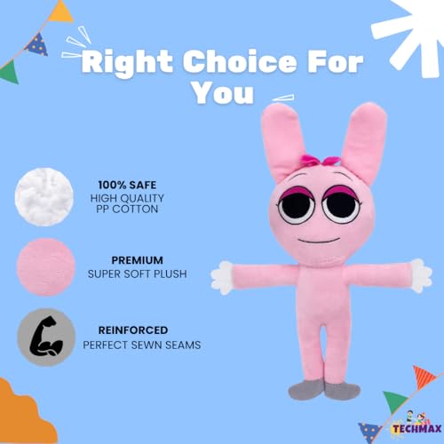 Image of Customized Text Pink Standing Bow Sprunki Plush Toys