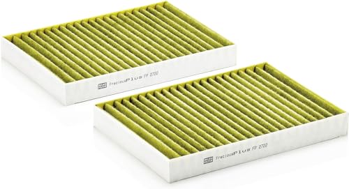 MANN-FILTER FP 2722-2 Innenraumfilter/Kabinenluftfilter - FreciousPlus Biofunktionaler Pollenfilter - (2er Set) für Pkw + Transporter